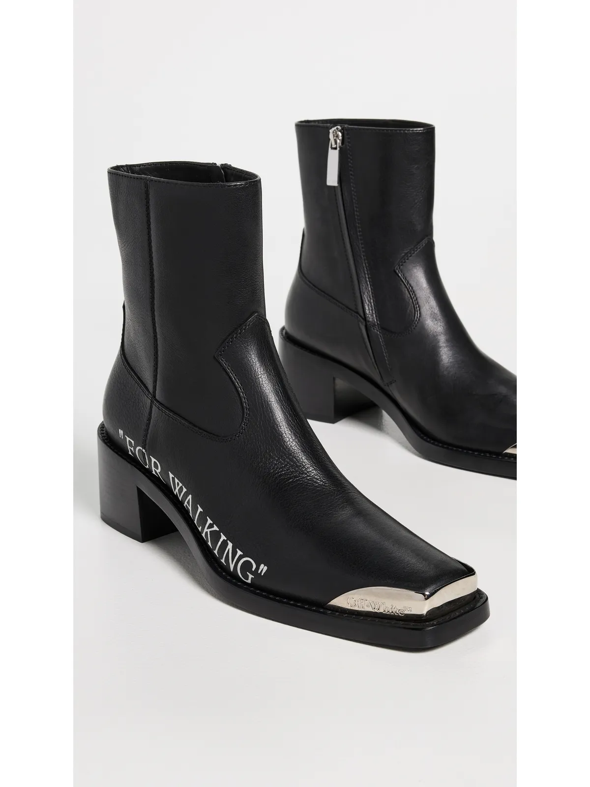 Off-White フォーウォーキング テキサン アンクルブーツ ブラック/ホワイト - 画像5