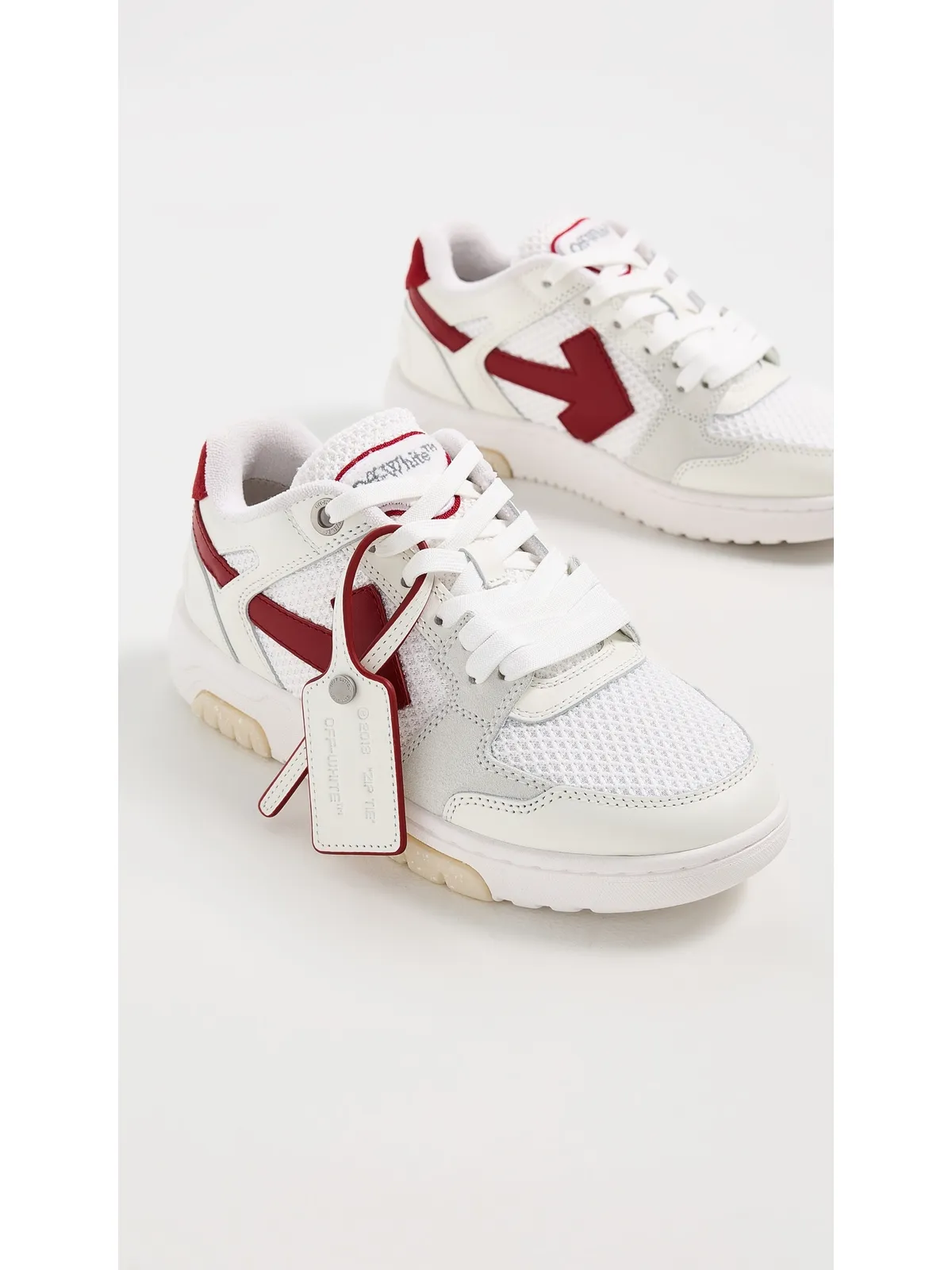 Off-White Slim Out of Office スニーカー ホワイト/ストロベリーレッド - 画像5