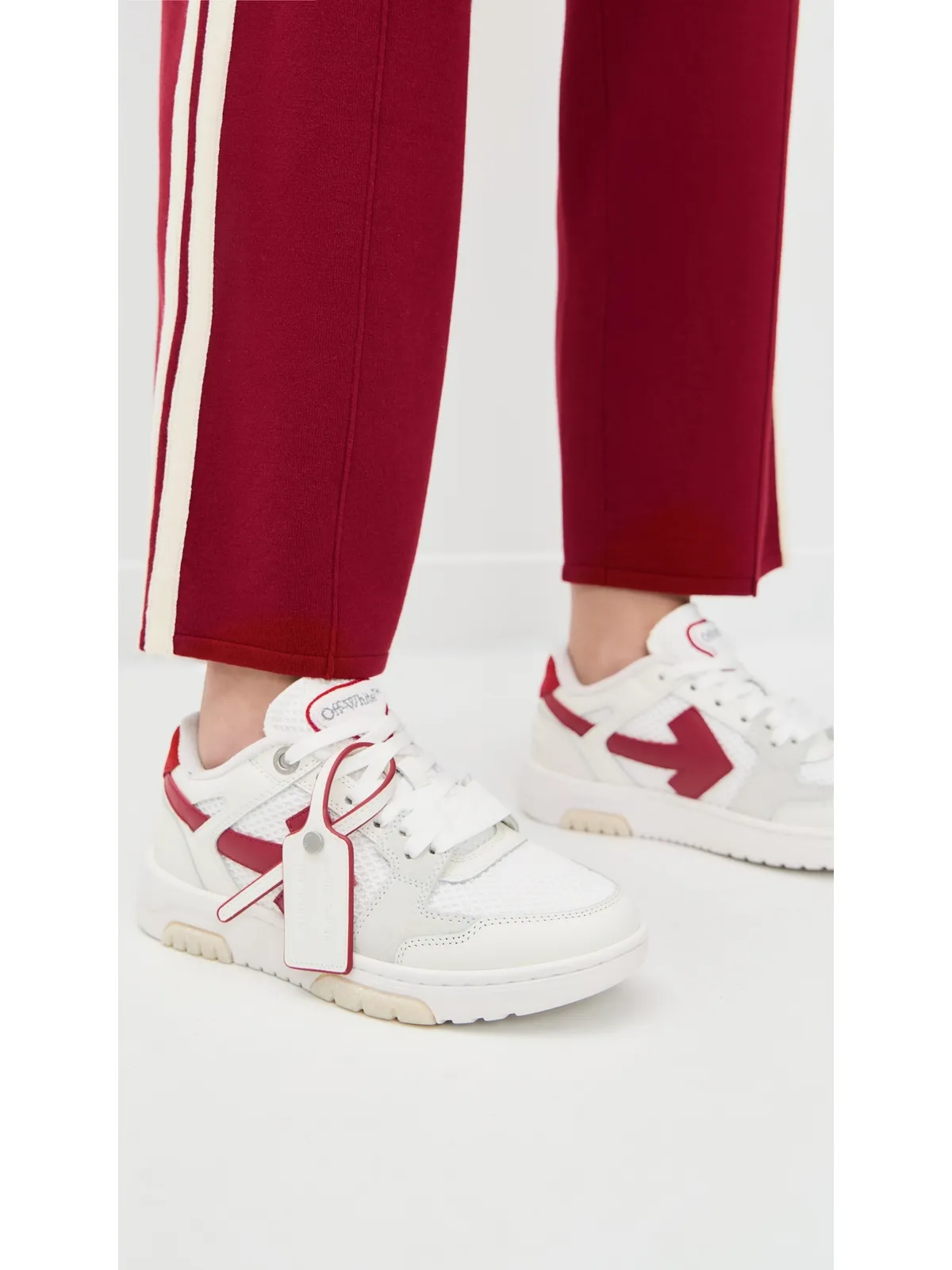 Off-White Slim Out of Office スニーカー ホワイト/ストロベリーレッド - 画像3
