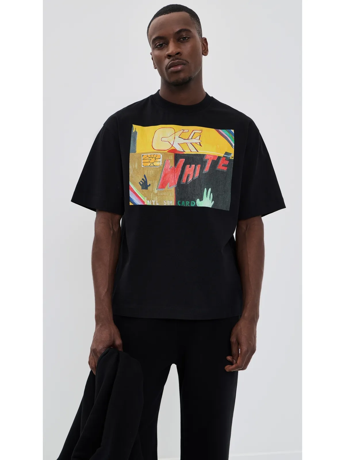 Off-White Shimada ロゴ スケートTシャツ ブラック/ホワイト - 画像2