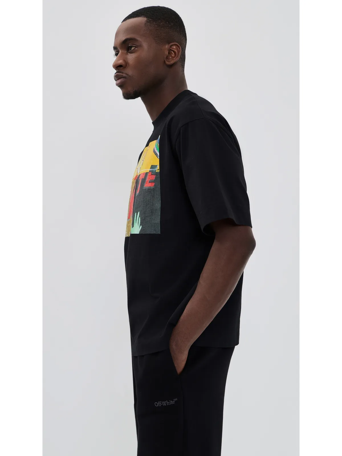 Off-White Shimada ロゴ スケートTシャツ ブラック/ホワイト - 画像4