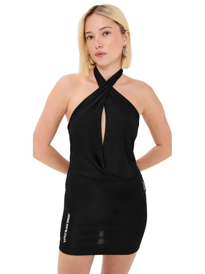 OFF-WHITE Off-White フルイドジャージー リトルブラックドレス ブラック/ホワイトの商品画像