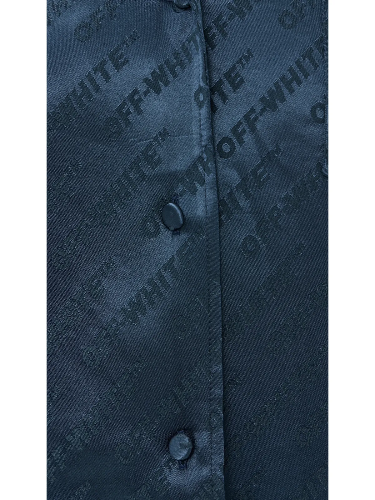 Off-White ジャカードオフサテン パジャマシャツ ブルーアイリス - 画像6