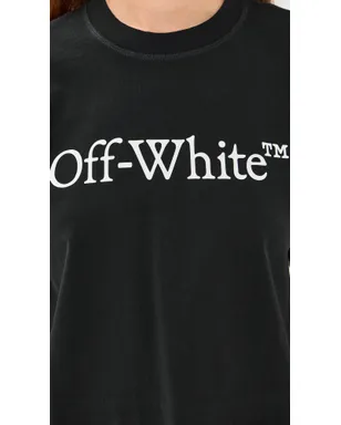Off-White ビッグロゴ ブックッシュ クロップTシャツ ブラック/ホワイト - サムネイル6