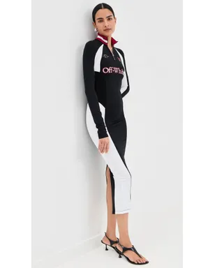 Off-White テック セレナ ミディドレス ブラック/ホワイト - サムネイル2