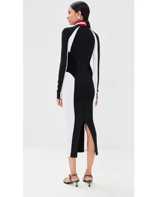 Off-White テック セレナ ミディドレス ブラック/ホワイト - サムネイル3