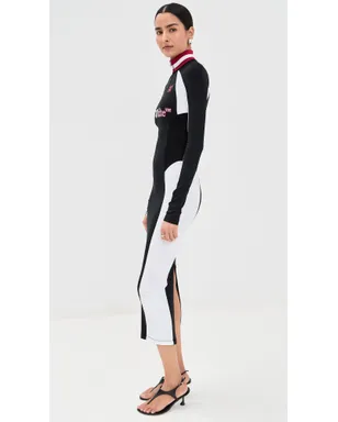 Off-White テック セレナ ミディドレス ブラック/ホワイト - サムネイル4