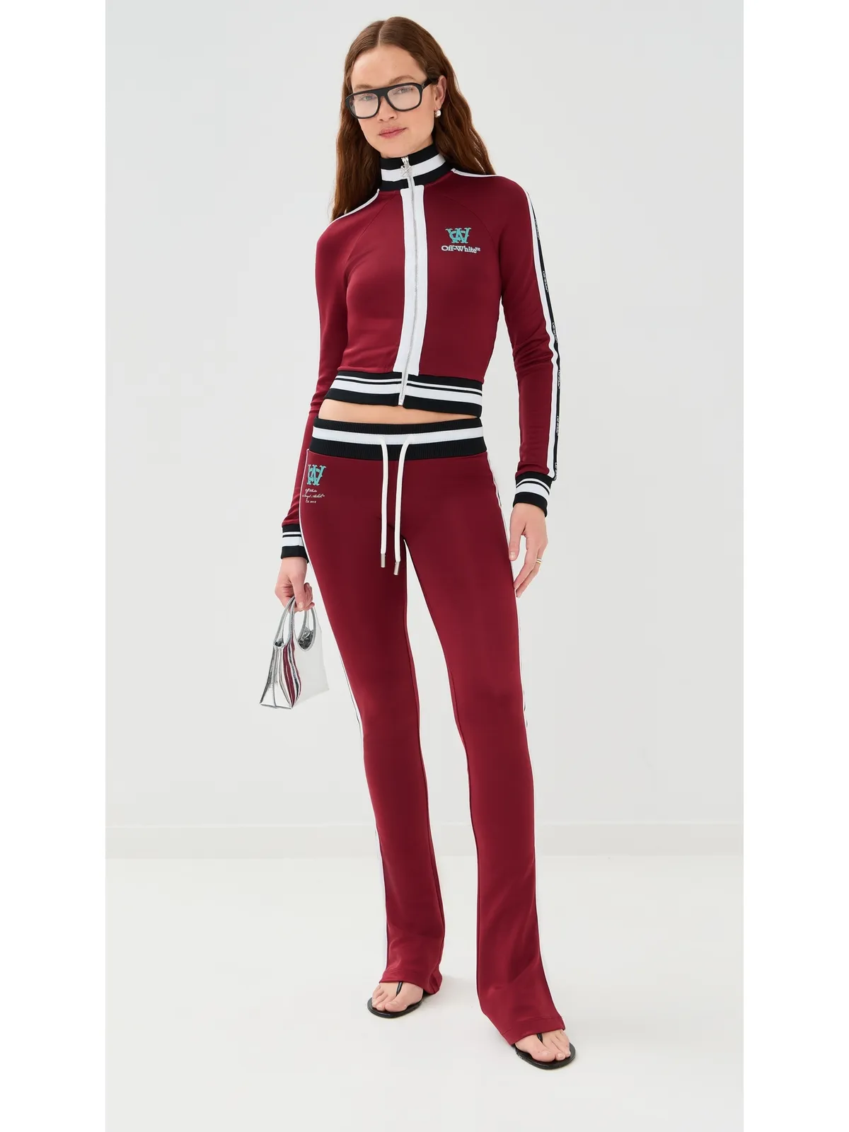 Off-White トラック Serena スリムパンツ レッドダリア／ブルー - 画像2
