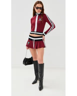 Off-White トラックプリーツ セレナ スカート レッドダリア/ブルー - サムネイル5