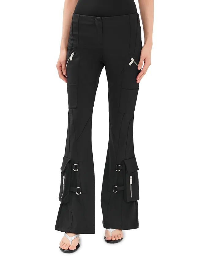 OFF-WHITE Off-White ウール フレアパンツ ブラックの商品画像