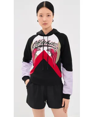 Off-White ダブルイーグル カラーブロック フーディー ブラック バルバドスチェリー - サムネイル2