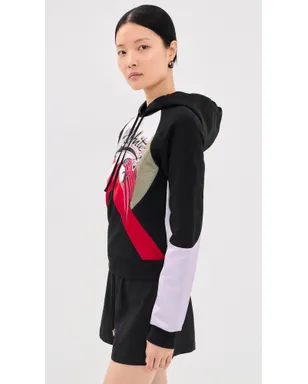 Off-White ダブルイーグル カラーブロック フーディー ブラック バルバドスチェリー - サムネイル4