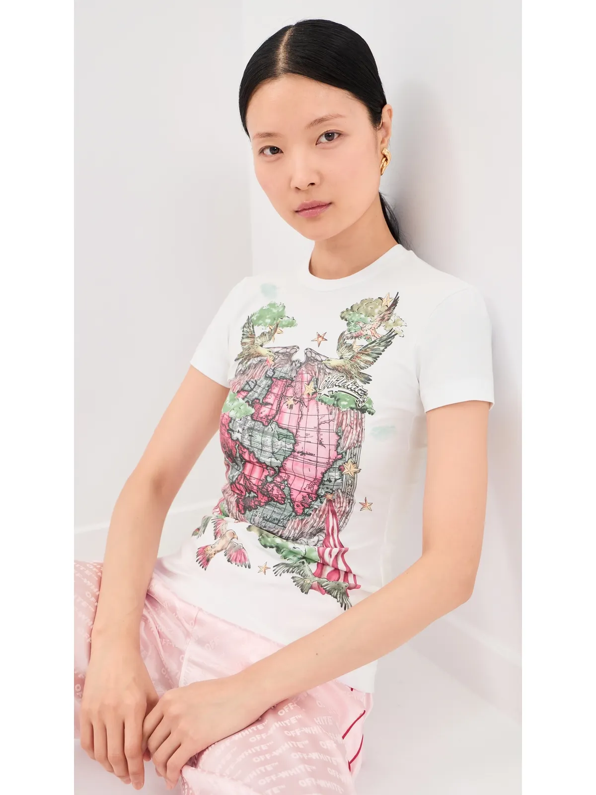 Off-White ドリームワールド・スリム ティー ホワイト/ブラック - 画像2