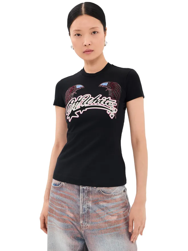 OFF-WHITE Off-White スワロフスキー ダブルイーグル スリムTシャツの商品画像