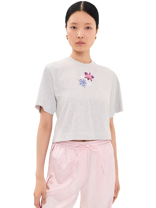 OFF-WHITE Off-White ミニアロー ソフトライフ クロップ ティー グレー メランジの商品画像