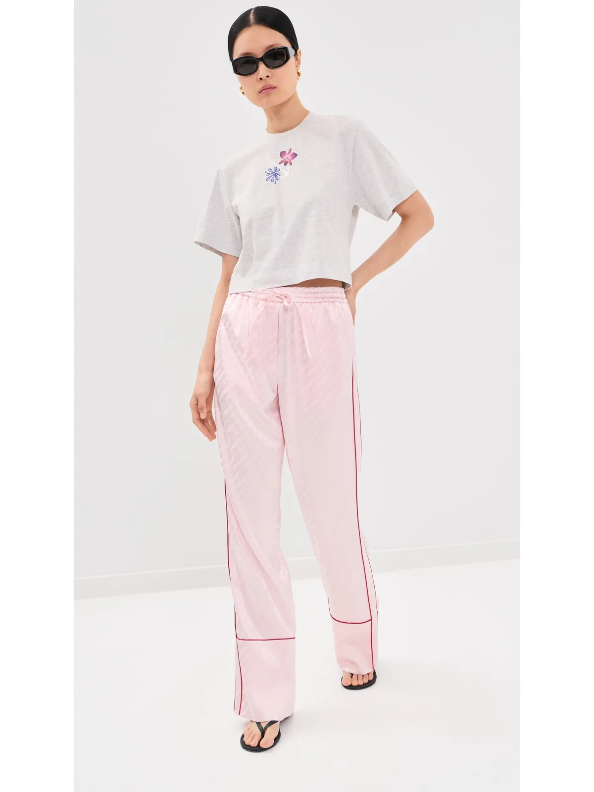 Off-White ミニアロー ソフトライフ クロップ ティー グレー メランジ - 画像5