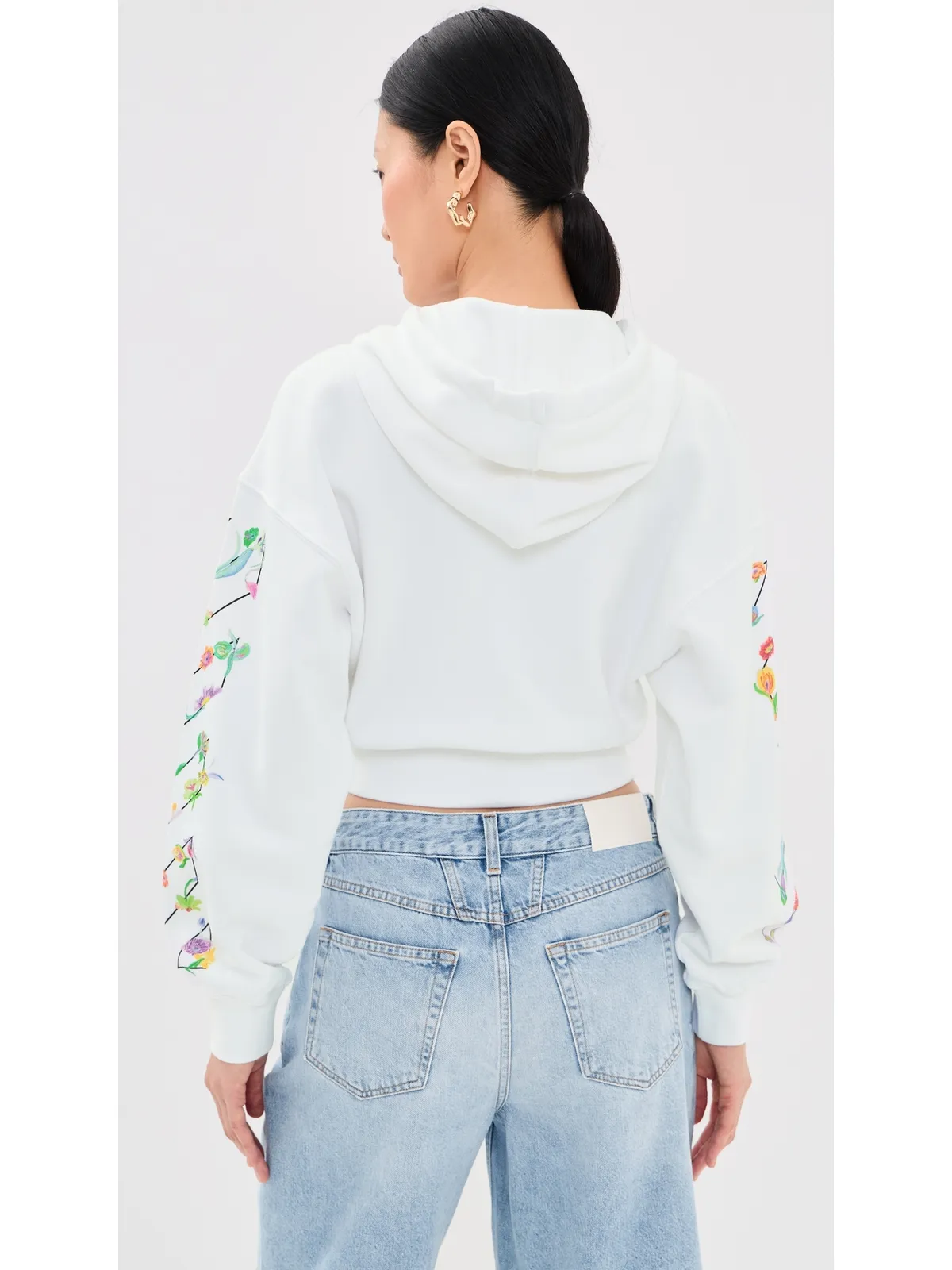 Off-White ブックリッシュ グローイング フラワー クロップ フーディ - 画像3