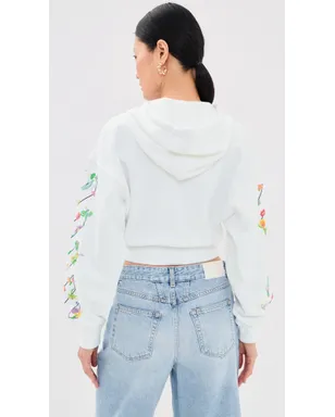 Off-White ブックリッシュ グローイング フラワー クロップ フーディ - サムネイル3