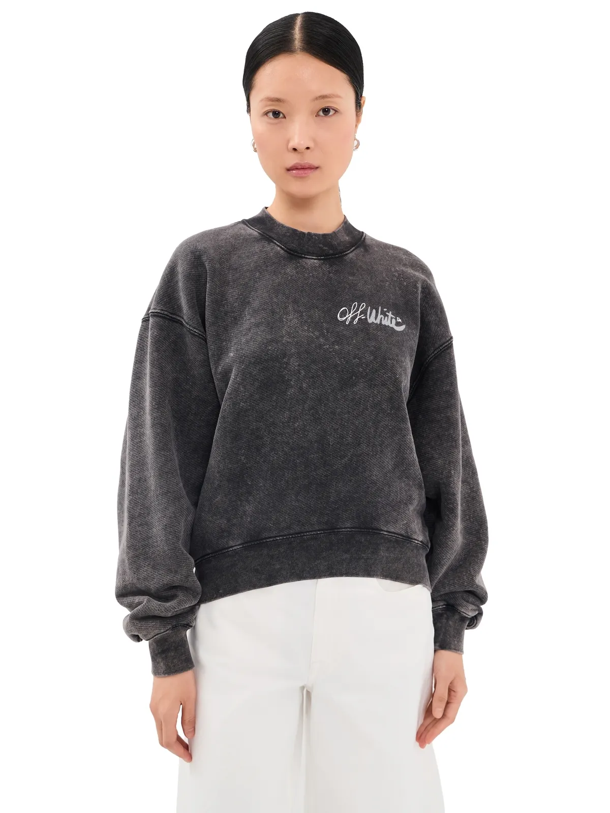 Off-White オフマーカー オーバー プルオーバー マーブルブラック - 画像1