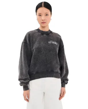 Off-White オフマーカー オーバー プルオーバー マーブルブラック - サムネイル1