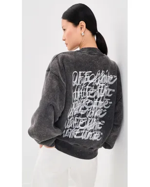 Off-White オフマーカー オーバー プルオーバー マーブルブラック - サムネイル2