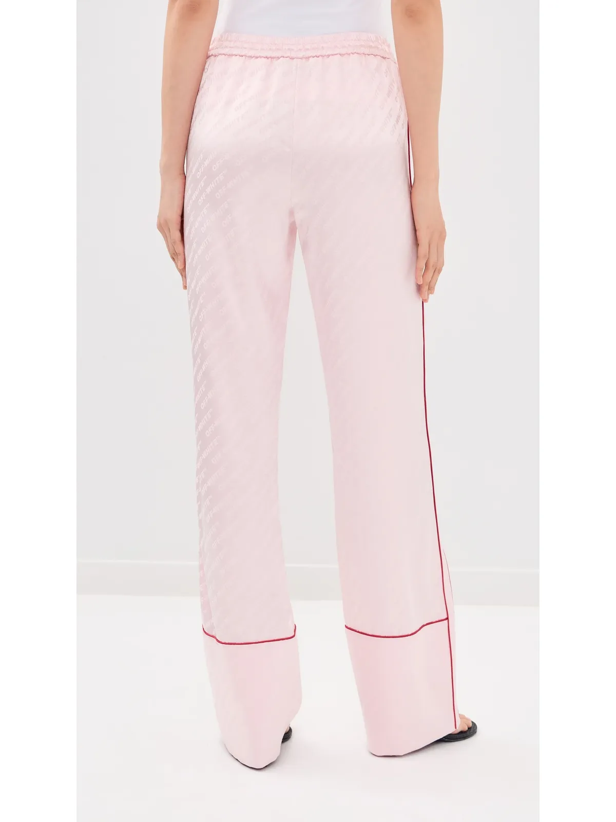 Off-White サテンパジャマパンツ ソフトピンク - 画像3