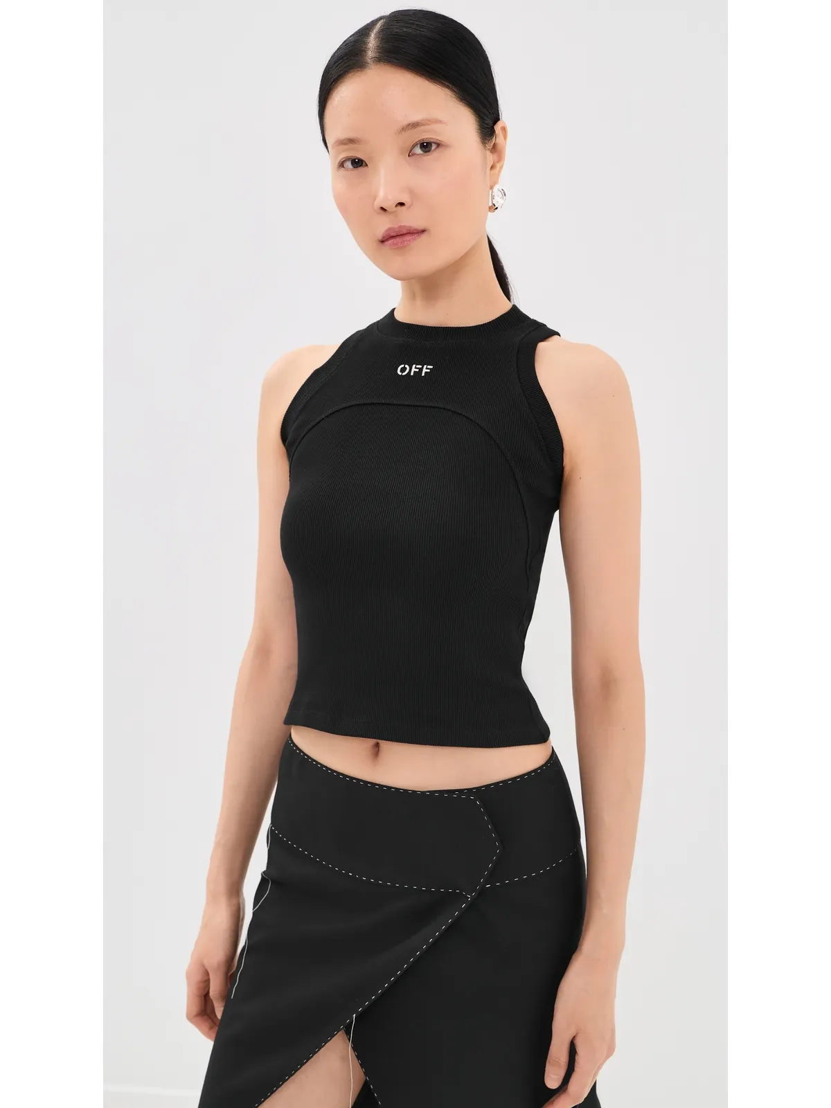 Off-White リブ編みタンクトップ - 画像2