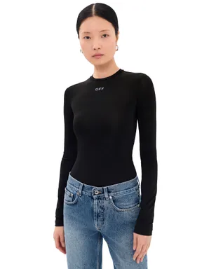Off-White Off Stamp Second Skin Long Sleeve Crew Tee Black - サムネイル1