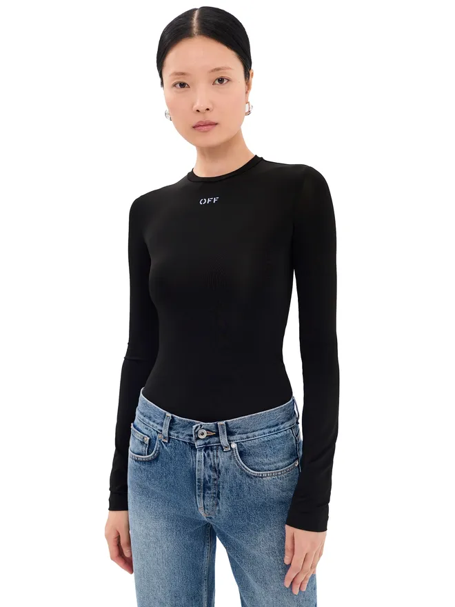 OFF-WHITE Off-White Off Stamp Second Skin Long Sleeve Crew Tee Blackの商品画像