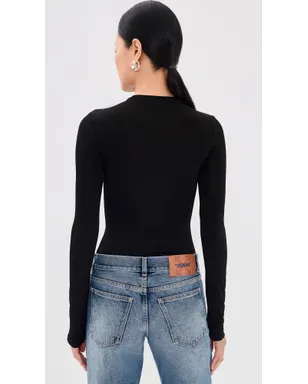 Off-White Off Stamp Second Skin Long Sleeve Crew Tee Black - サムネイル3