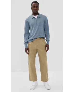 Officine Generale ベネ ジップ ウール ポロ ヘザー ストーン ブルー - サムネイル5