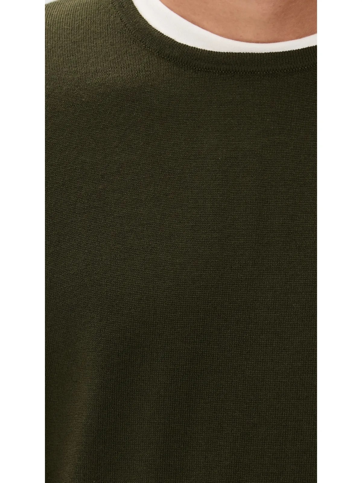 Officine Generale Nina クルーネック メリノウール セーター Olive - 画像6