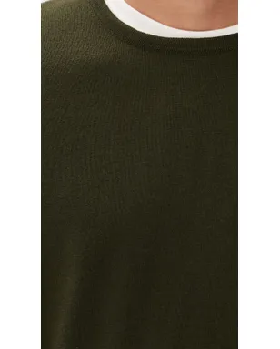 Officine Generale Nina クルーネック メリノウール セーター Olive - サムネイル6