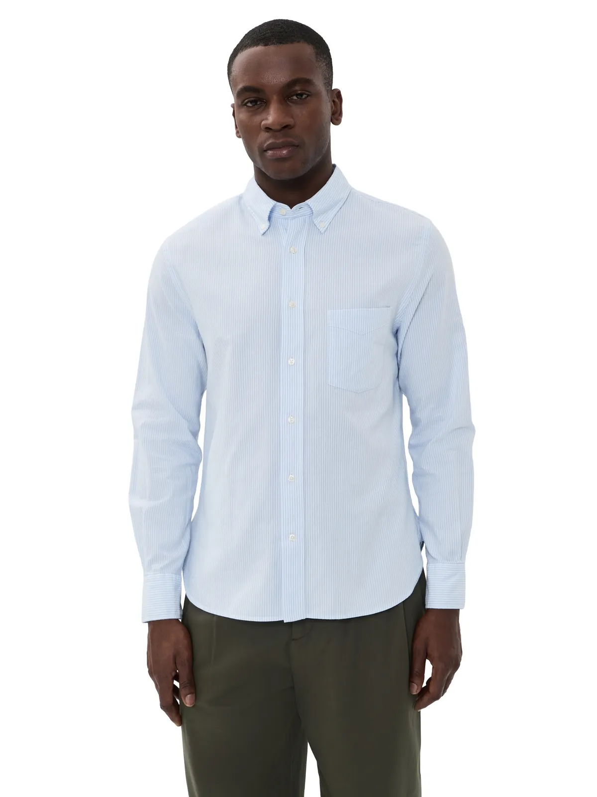 Officine Generale キャンディストライプ オックスフォード ボタンダウンシャツ - 画像1