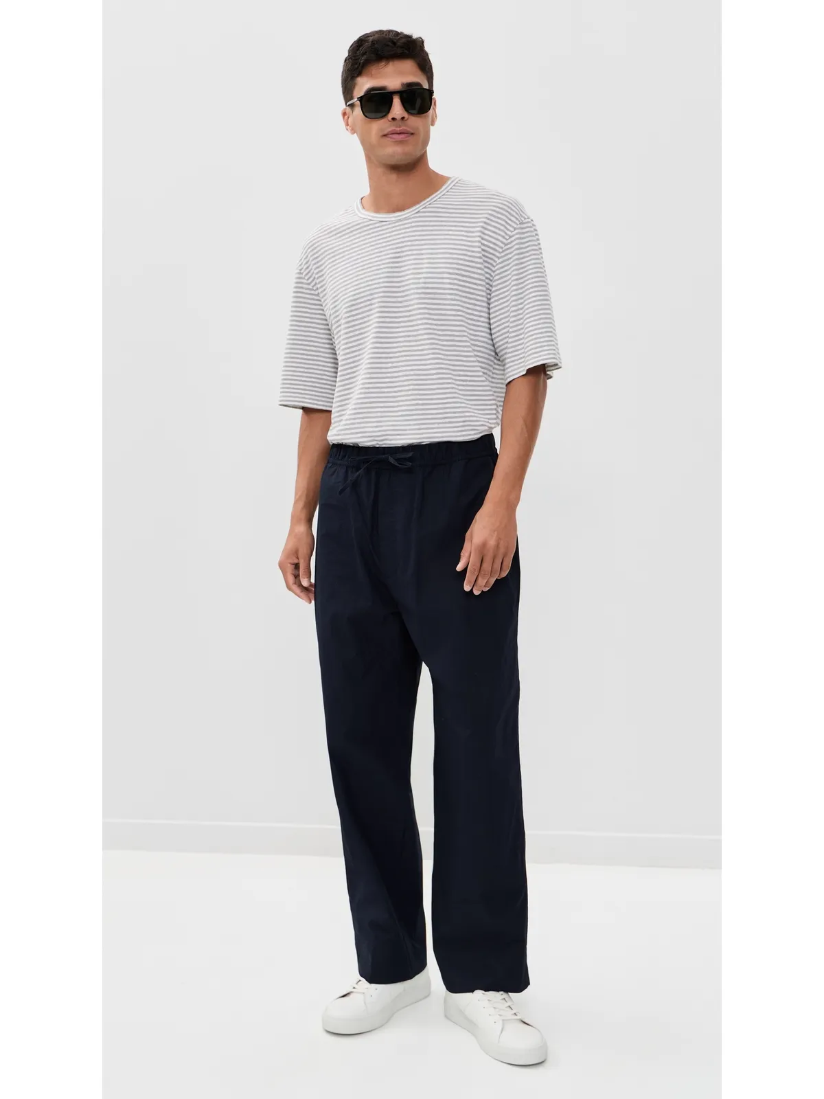 Officine Generale エルデン リネン ミニストライプTシャツ - 画像5