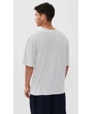 Officine Generale エルデン リネン ミニストライプTシャツ - サムネイル3