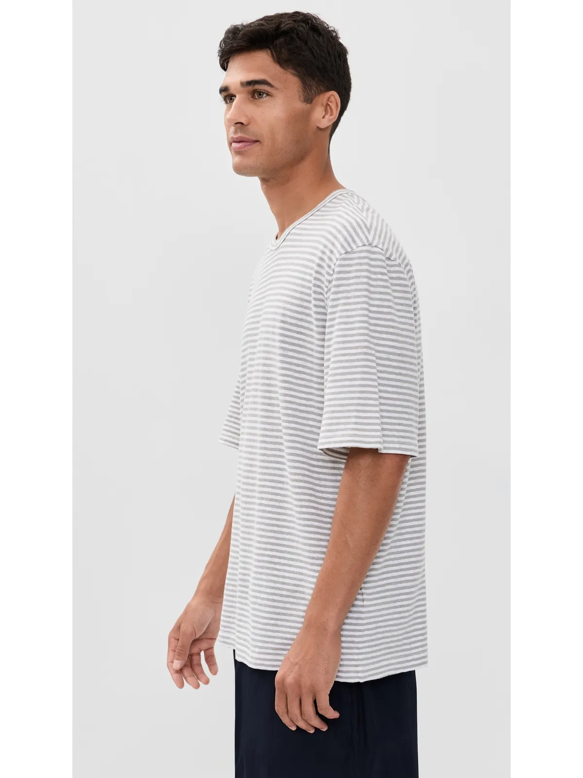 Officine Generale エルデン リネン ミニストライプTシャツ - 画像4