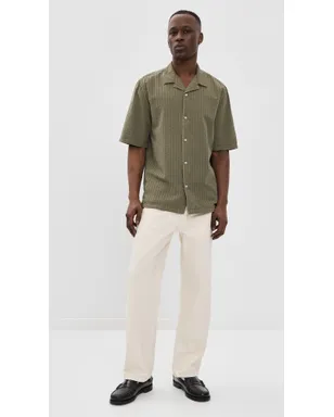 Officine Generale シアサッカーシャツ（Burnt Olive） - サムネイル5