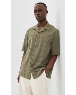 Officine Generale シアサッカーシャツ（Burnt Olive） - サムネイル2