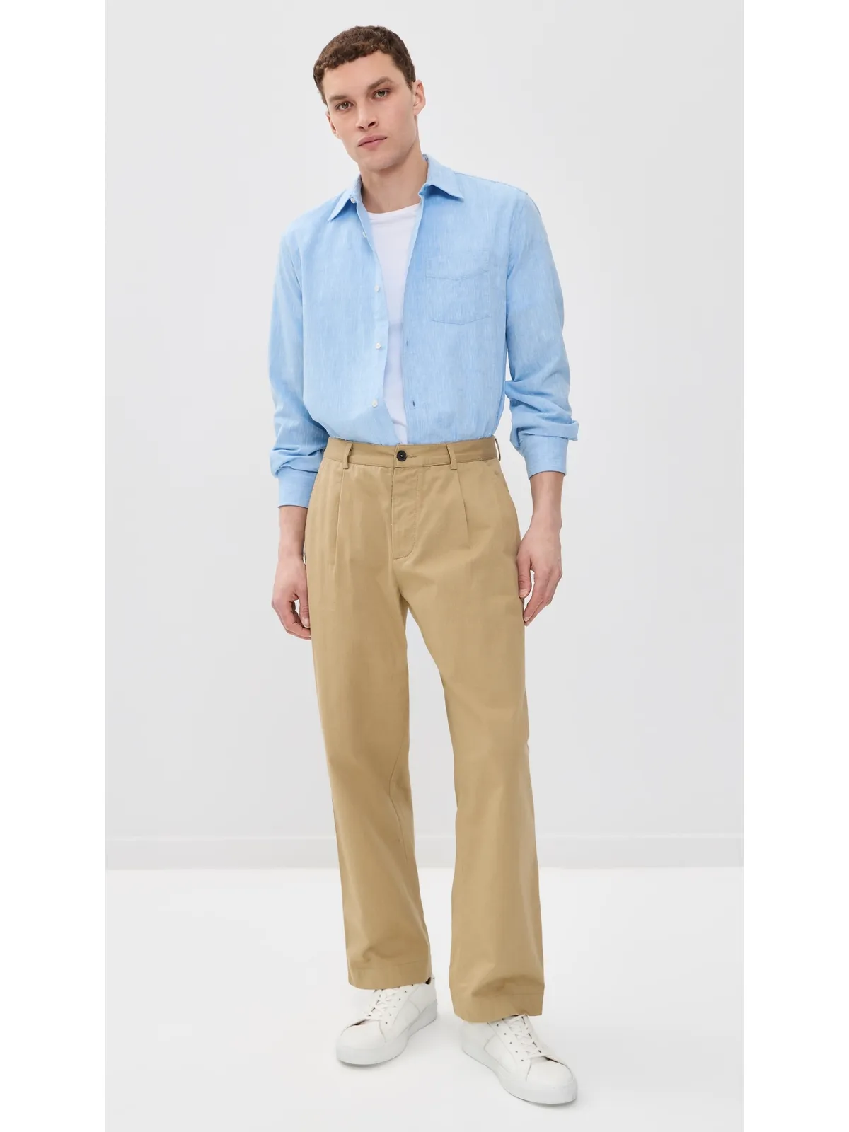 Officine Generale コットン ボタンアップシャツ Dream Blue - 画像5