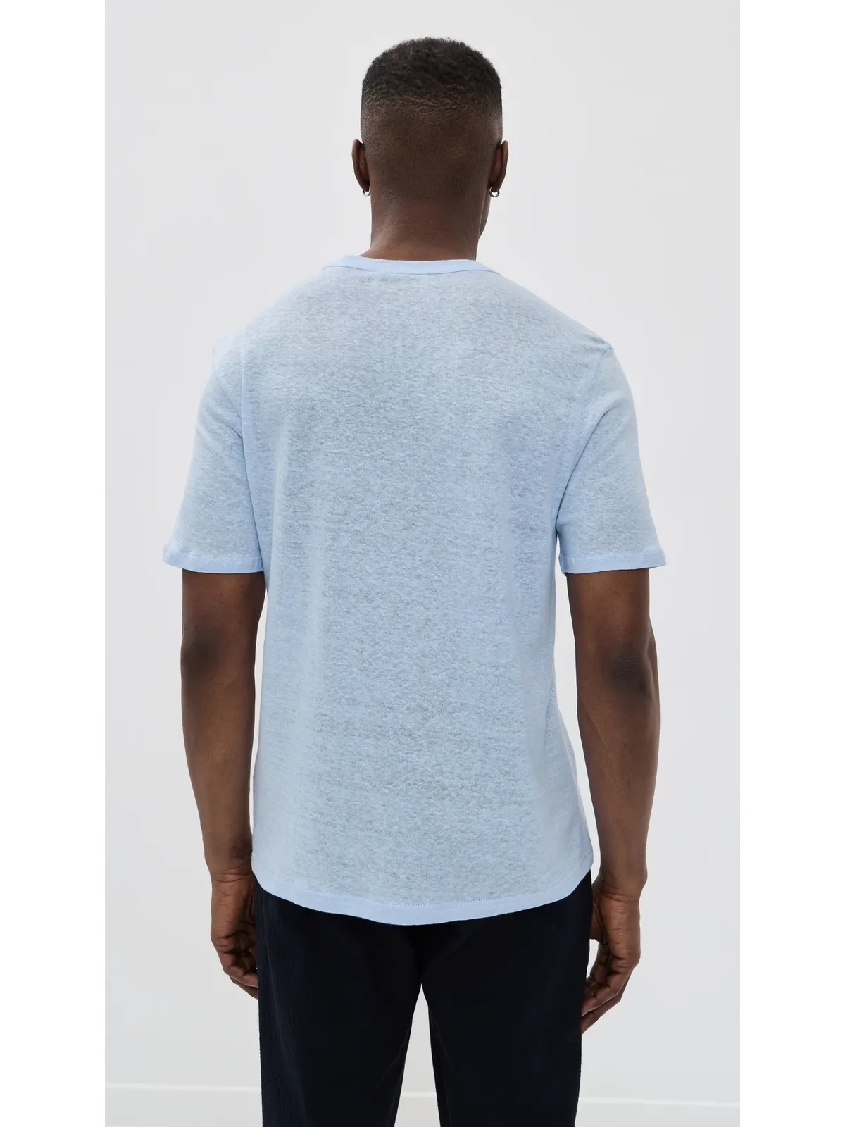 Officine Generale リネンTシャツ ドリームブルー - 画像3