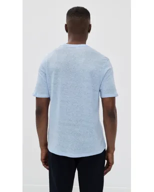 Officine Generale リネンTシャツ ドリームブルー - サムネイル3