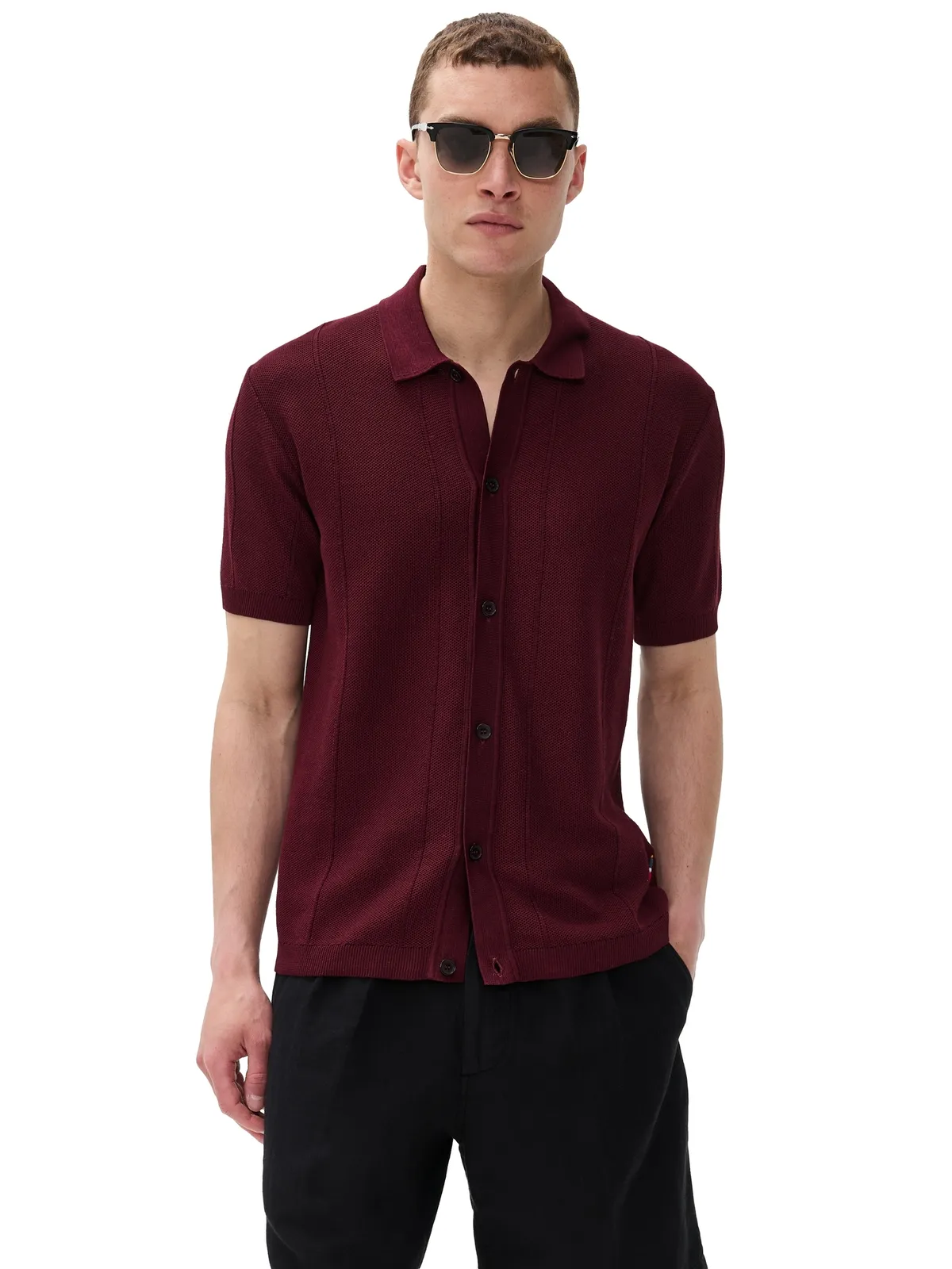 Orlebar Brown Tiernanニット ボタンダウン ポロシャツ - 画像1