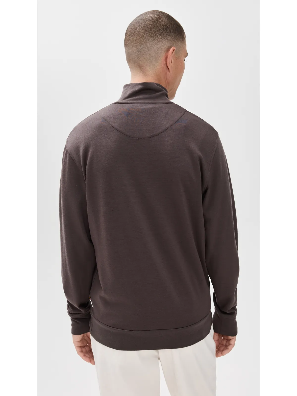 Orlebar Brown Isar Graphite Merino Sweatshirt Morel Brown - 画像3