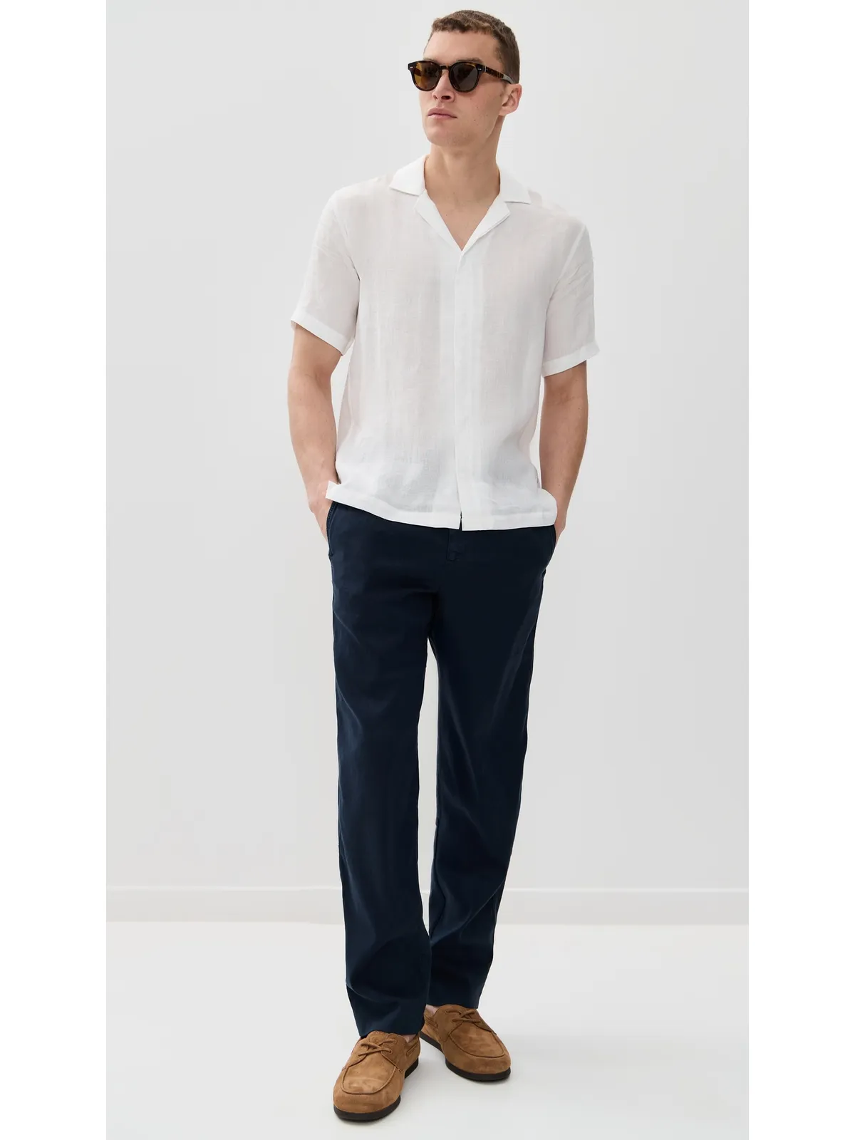 Orlebar Brown Maitan II Linen Shirt White - 画像5