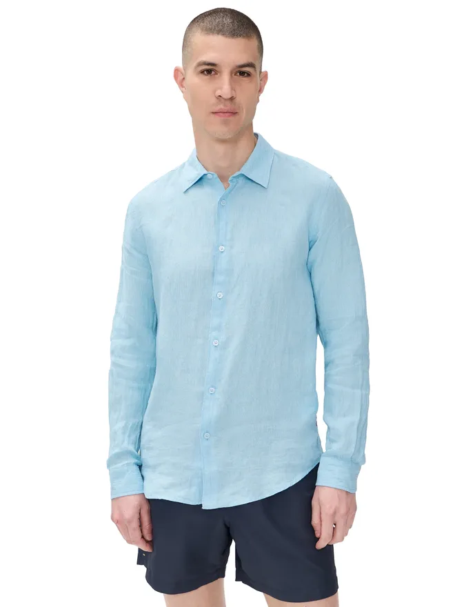 Orlebar Brown Orlebar Brown Giles Lino Stitched Shirt Rivieraの商品画像
