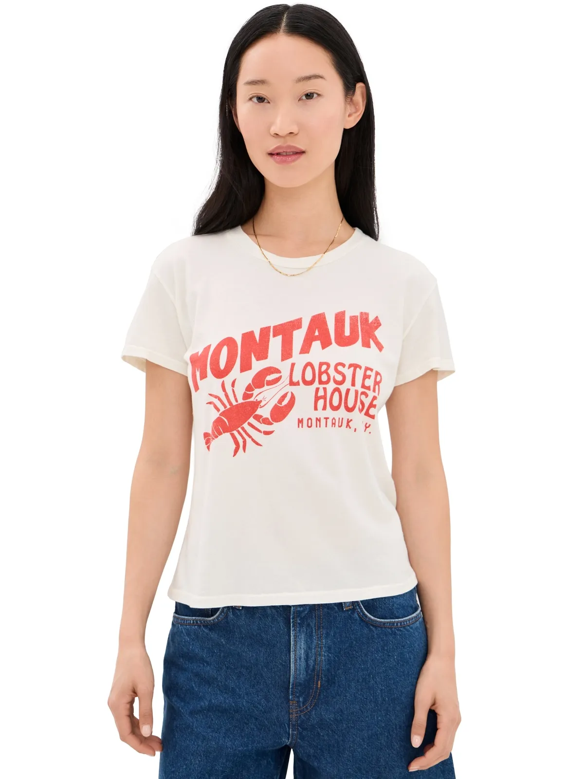 Original Retro Brand Montauk Lobster House フィットTシャツ - 画像1