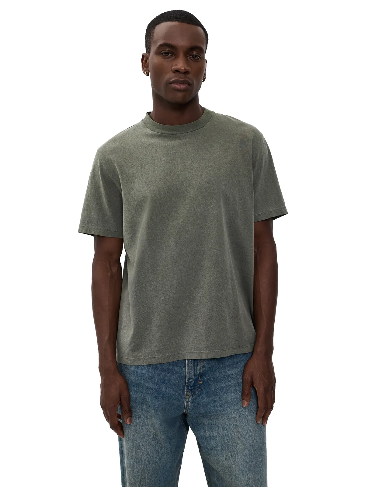 Our Legacy コットン ボックスTシャツ ウォーンオリーブ レガシー ジャージー - 画像1