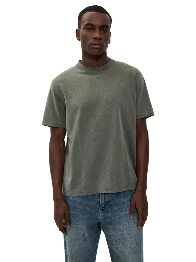 Our Legacy Our Legacy コットン ボックスTシャツ ウォーンオリーブ レガシー ジャージーの商品画像