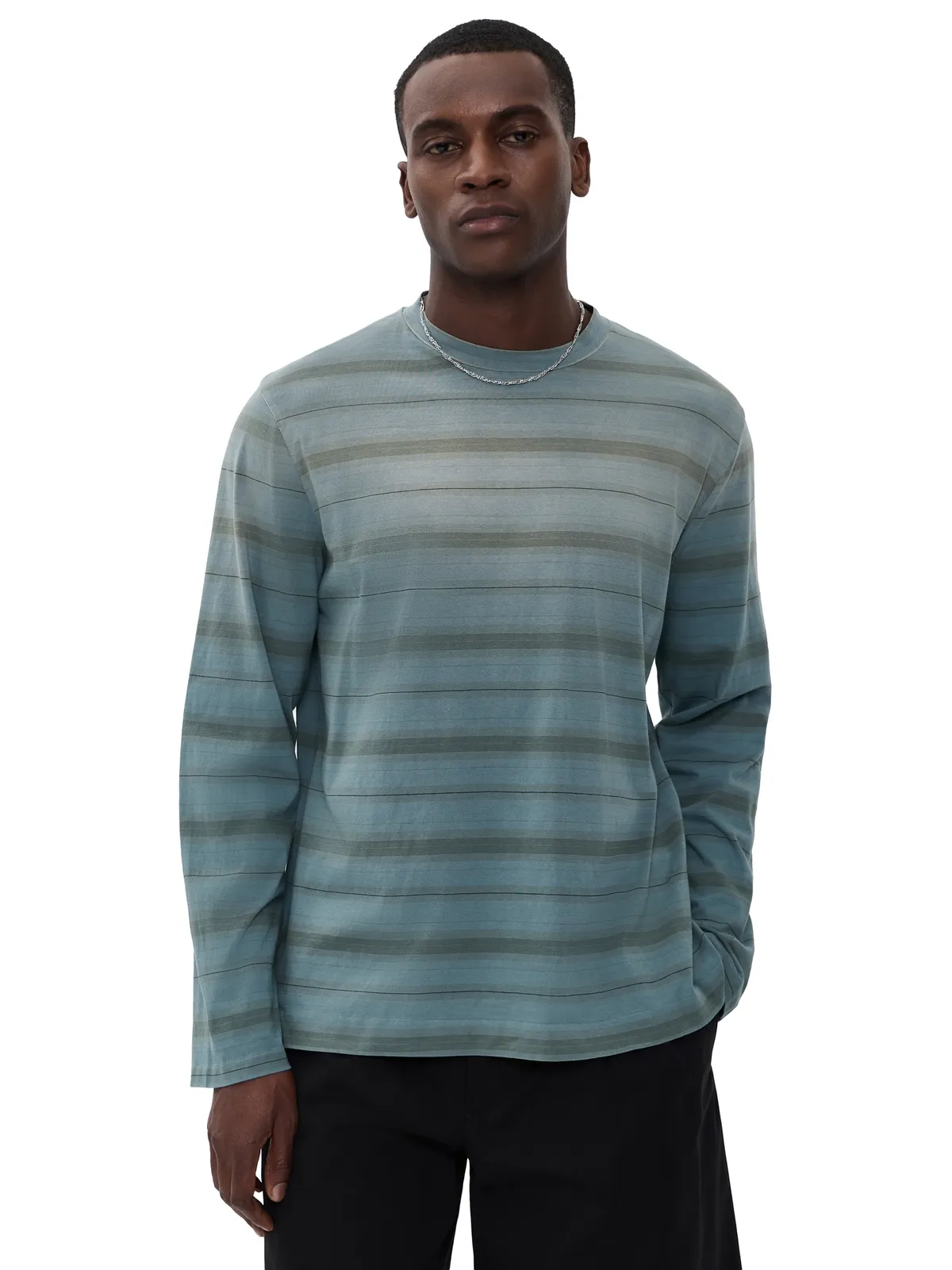 Our Legacy ストライプ長袖ボックスTシャツ Spray Fade Ghost Stripe - 画像1
